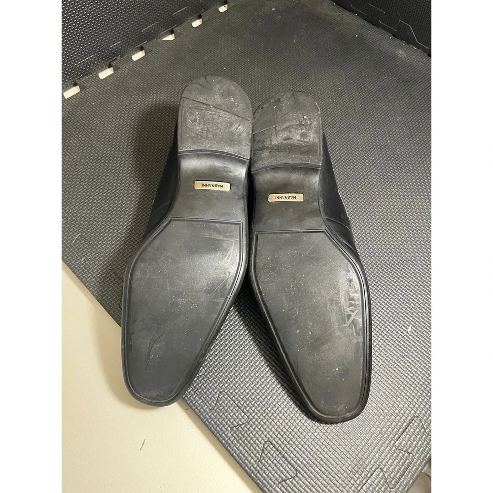 Magnanni Horse Bit Loafers Mens 12 Black Leather Dress Shoes Spain Neiman Marcus